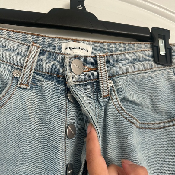 Superdown Dylan Straight Denim Jeans Vintage Blue High Waist size 26 100% cotton - Picture 9 of 12